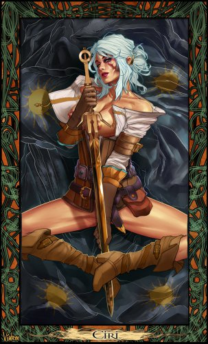 Эротический рисунок Цири из The Witcher 3: Wild Hunt