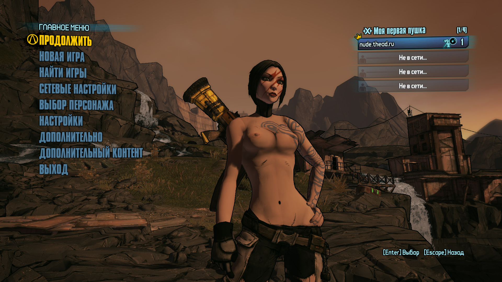 Голая по пояс Майя, героиня игры Borderlands 2 с nude-патчем.