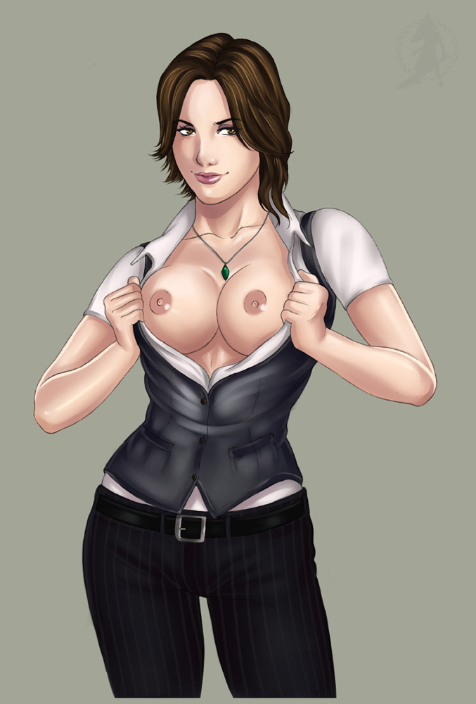 Nude Helena Harper, companion of Leon Kennedy in Resident Evil 6.