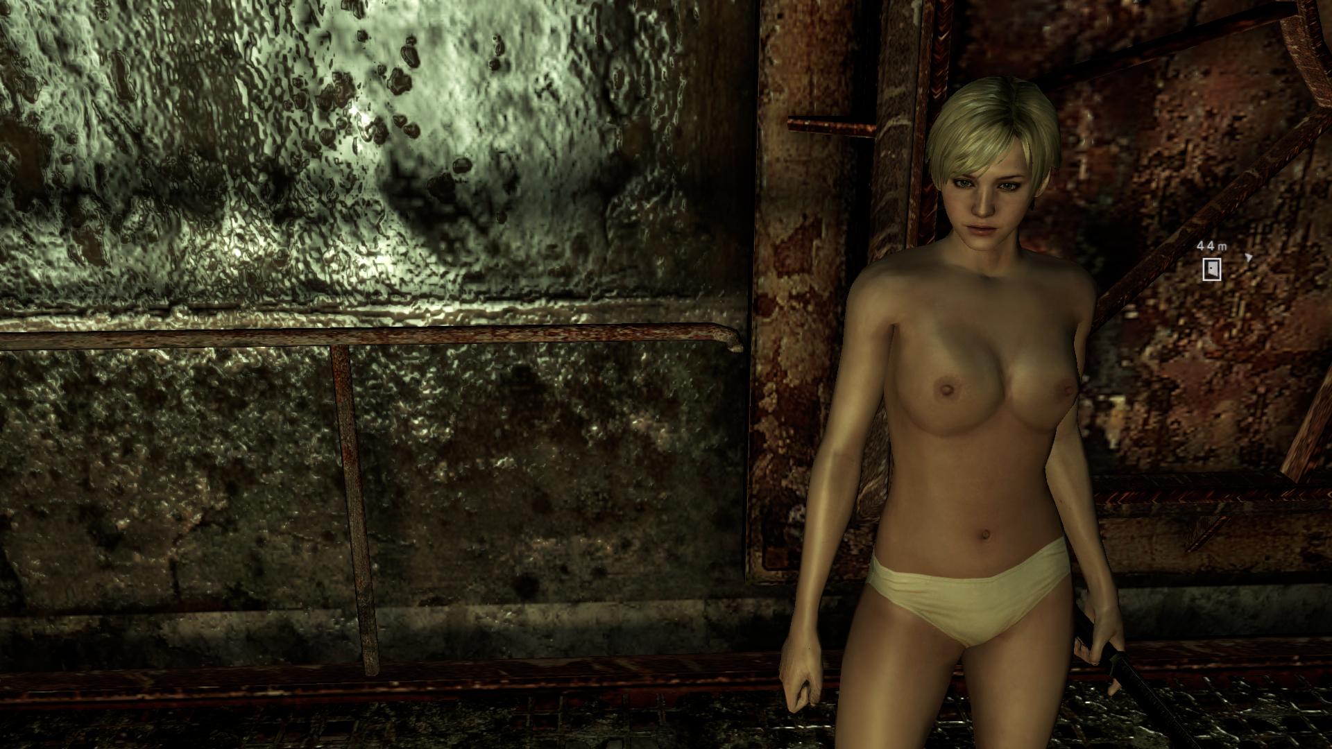 Resident Evil 6 with nude mod, Sherry topless.