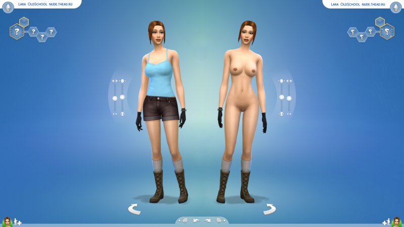 The Sims 4: голая Лара Крофт в стиле первых частей серии Tomb Raider